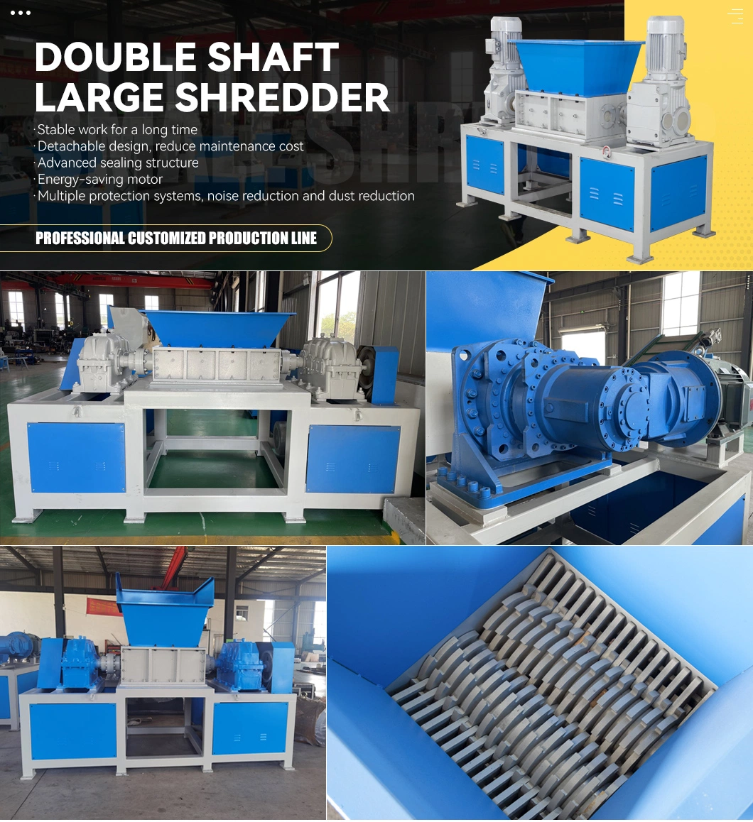 Free Blades Knives!!!Large Capacity Double Shaft Multipurpose Laboratory/Hospital/Medical/Pharma Waste Plastic Syringe/Pipe Recycling Grinder Crushing Machine